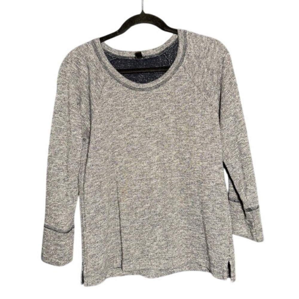 J.Crew Women's Medium Heather Gray Marled Knit Long Sleeve Tee Casual Top